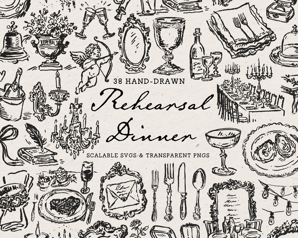Rehearsal Dinner Doodle Pack, preview 1