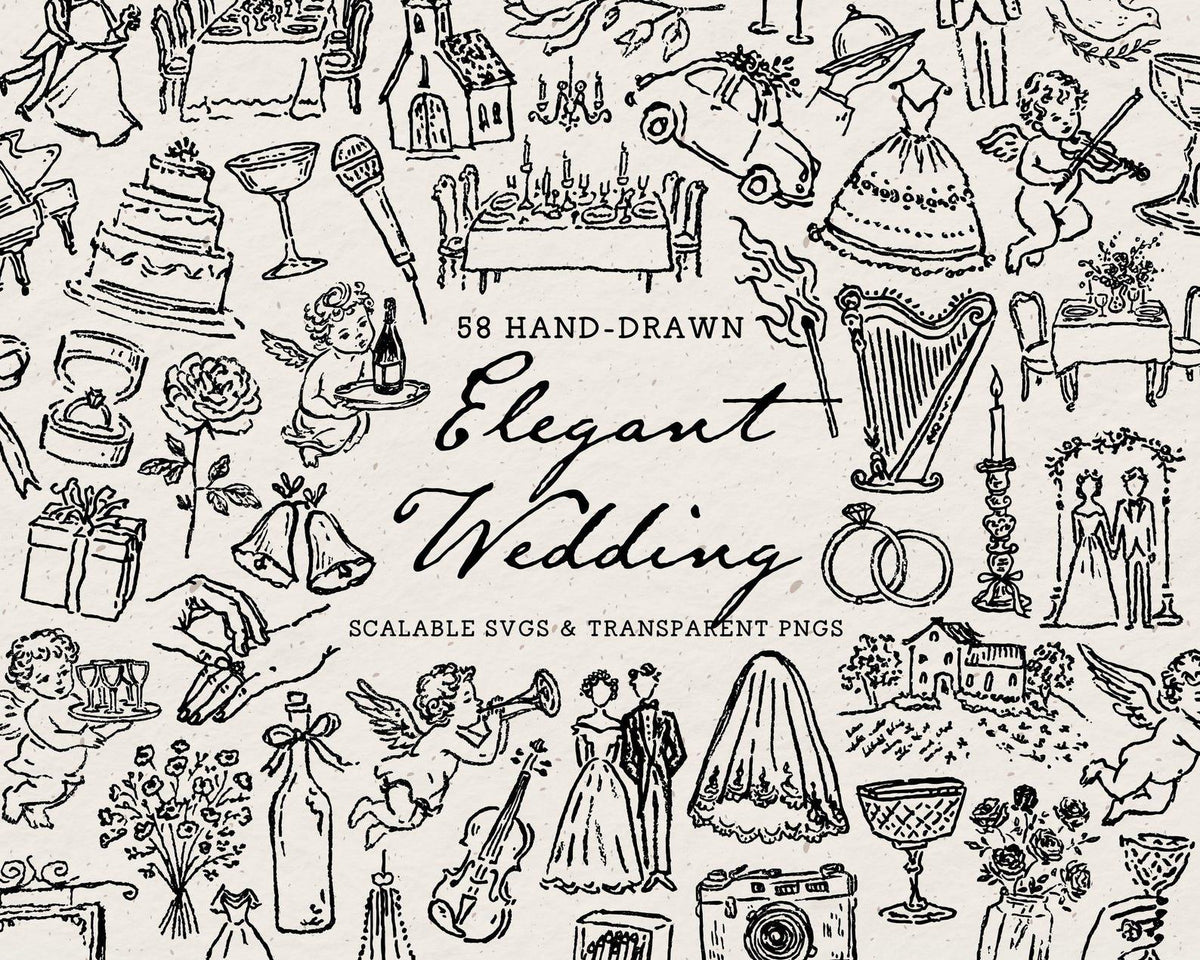 Wedding 4-Pack Doodle Bundle, preview 2