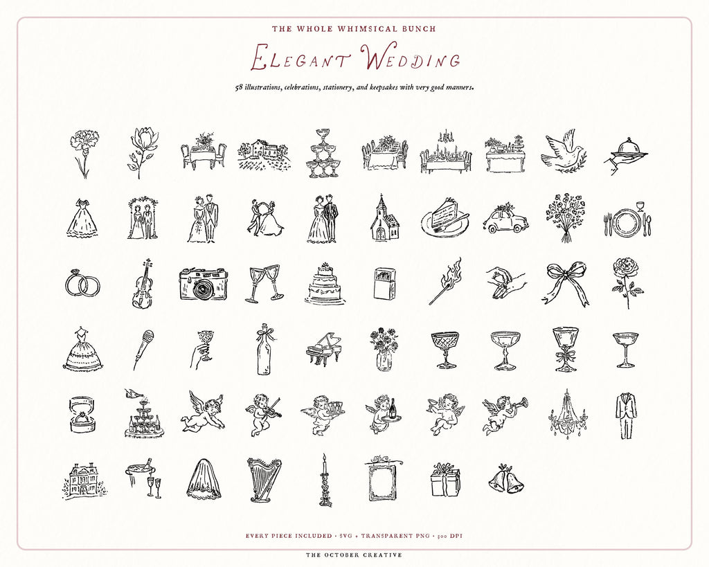 Wedding 4-Pack Doodle Bundle, preview 6