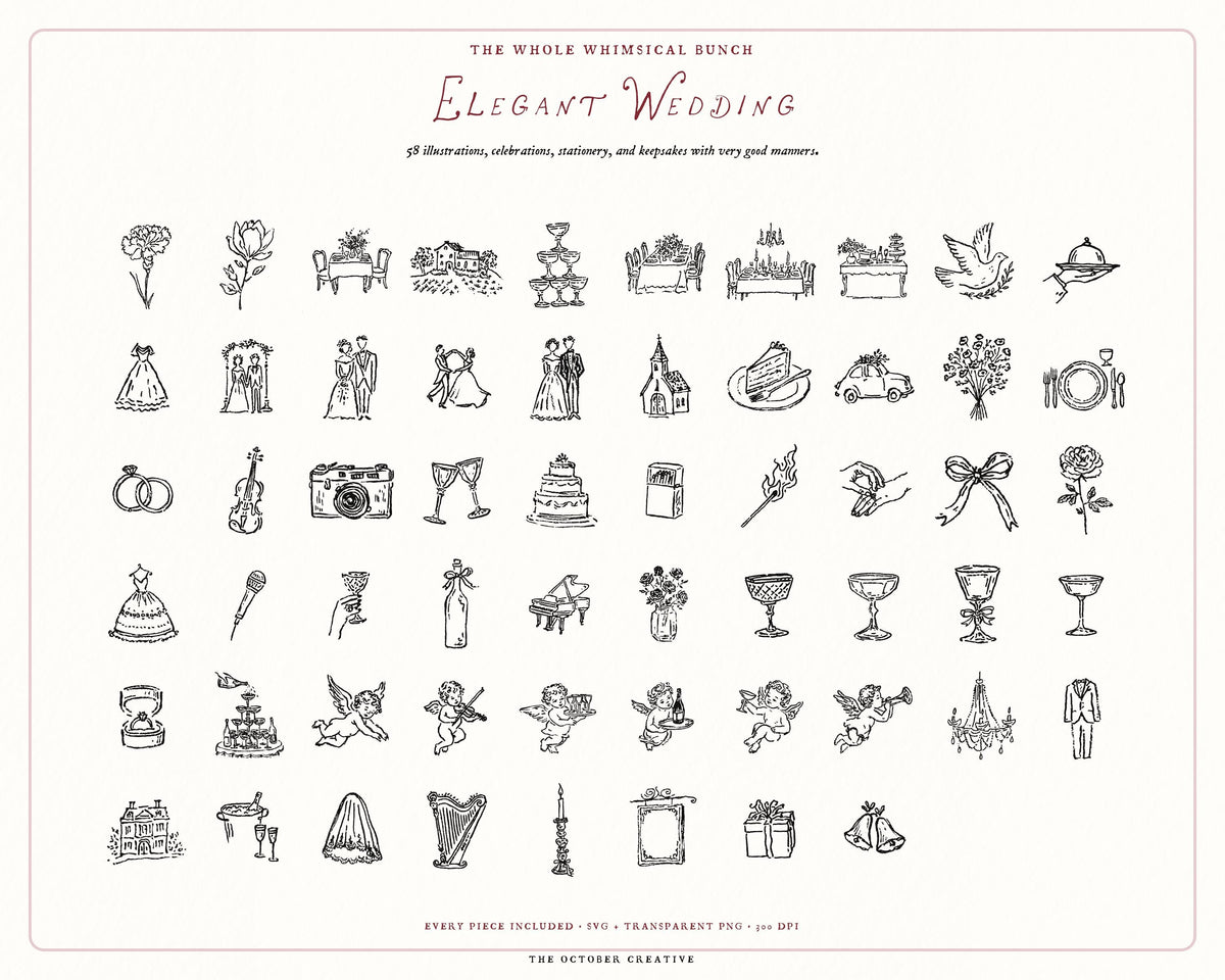 Wedding 4-Pack Doodle Bundle, preview 6