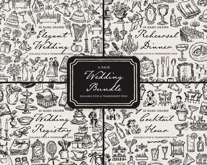 Wedding 4-Pack Doodle Bundle