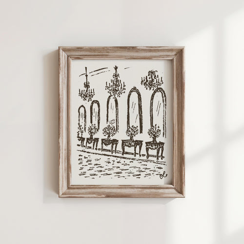 Arched Windows Hall Art Print, preview 1