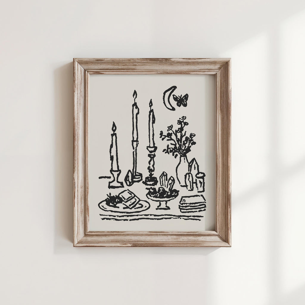 Candles & Crystals Art Print, preview 1