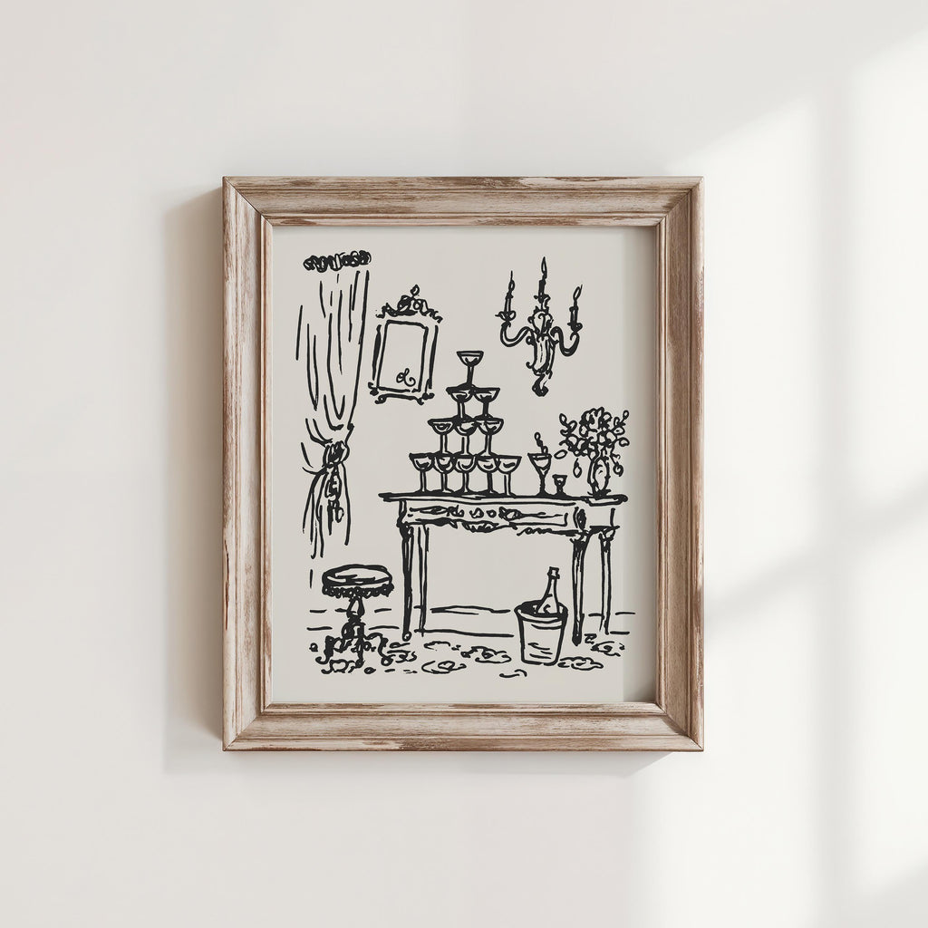 Champagne Tower Art Print, preview 1
