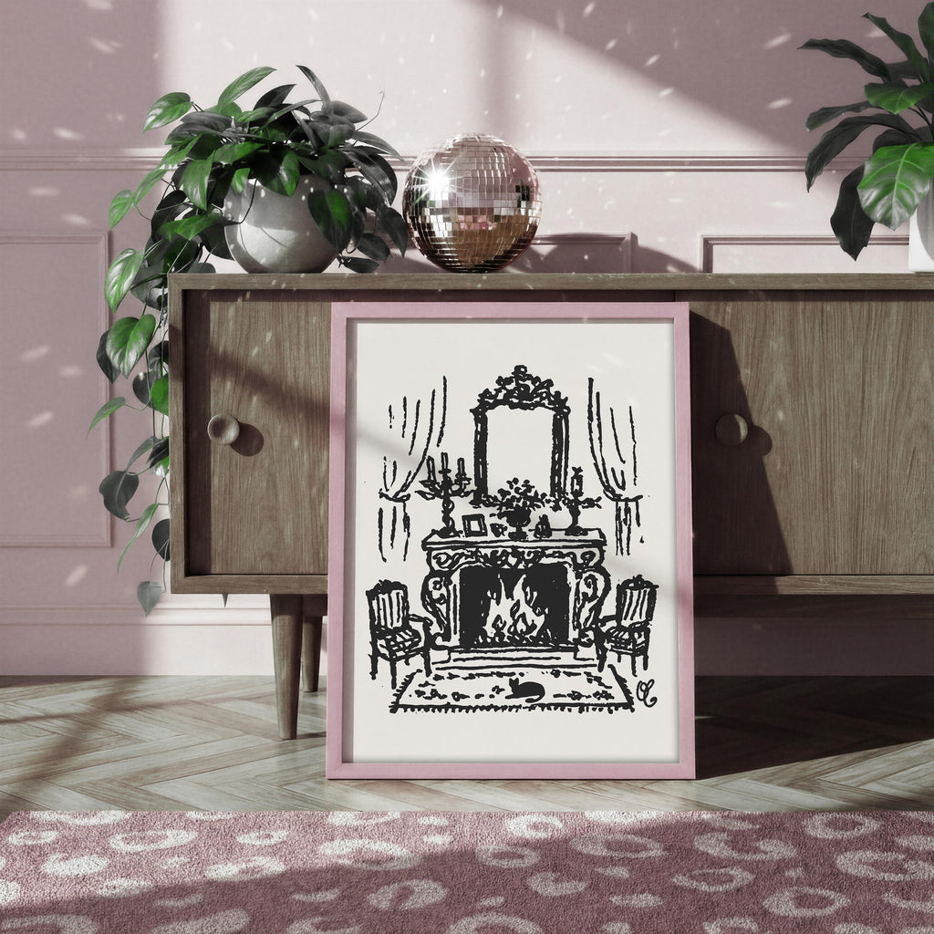 French Fireplace Art Print, preview 4