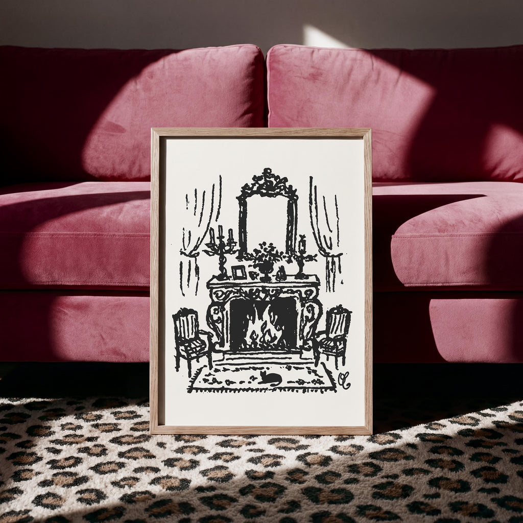 French Fireplace Art Print, preview 6