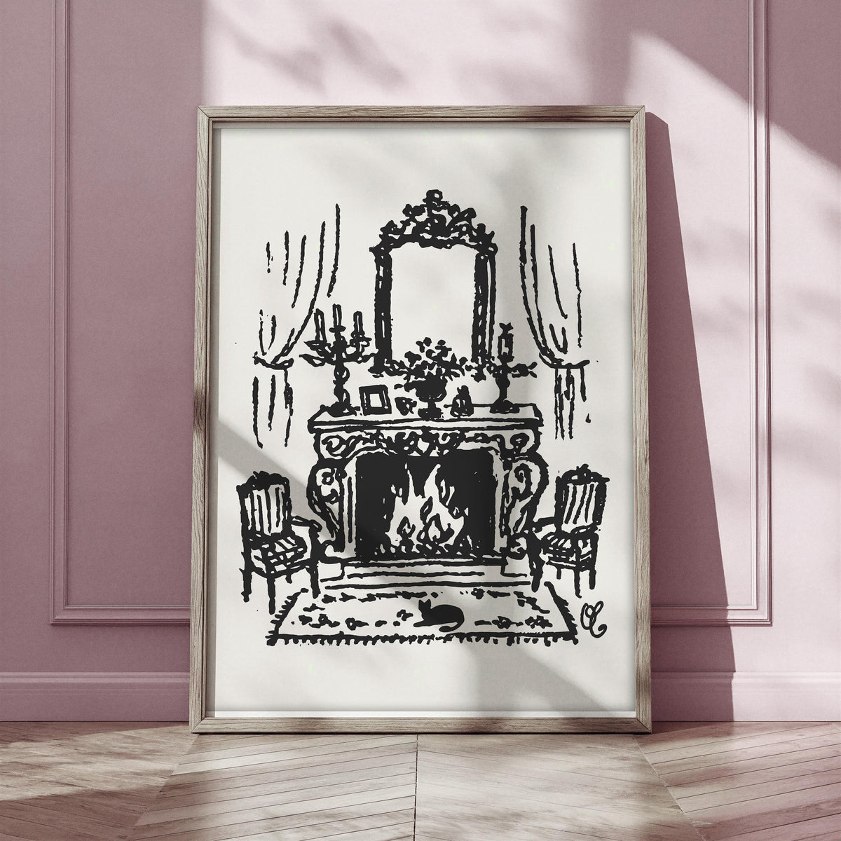 French Fireplace Art Print, preview 13
