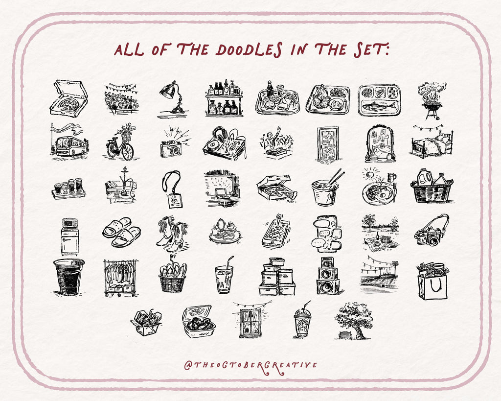 The College Life Doodle Pack, preview 2