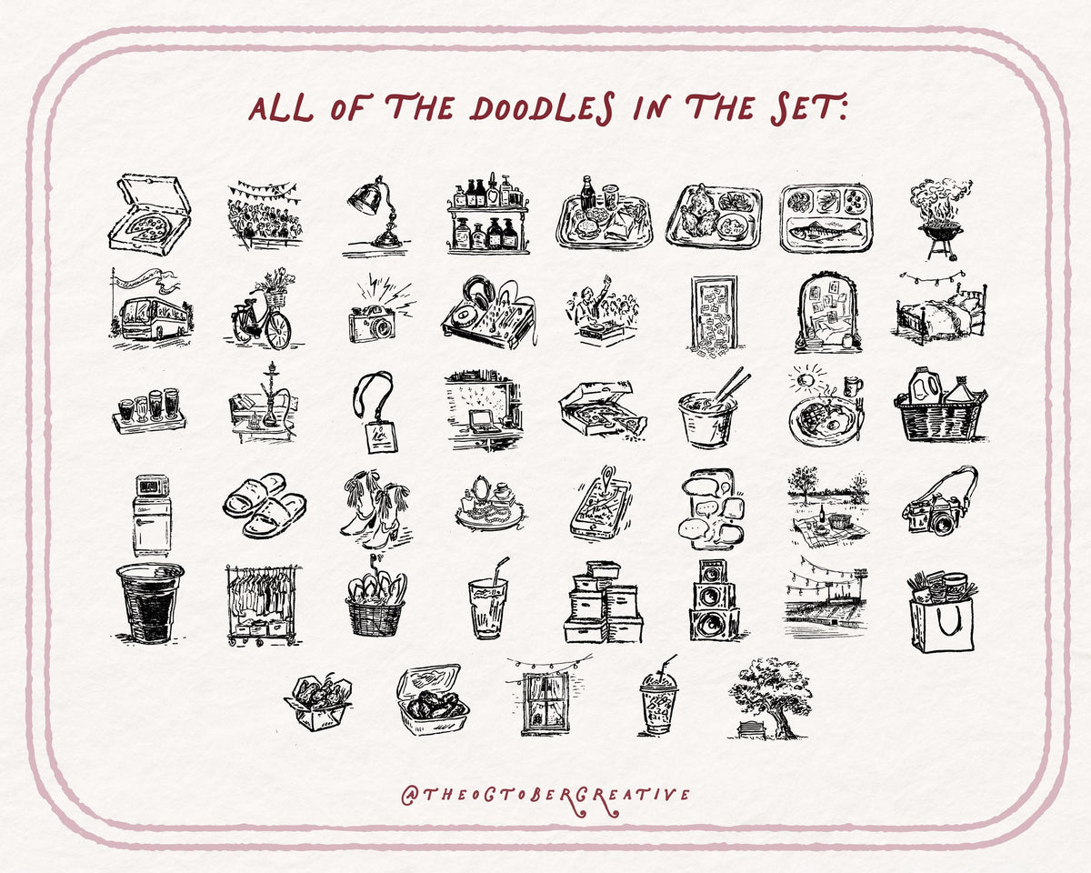 The College Life Doodle Pack, preview 2
