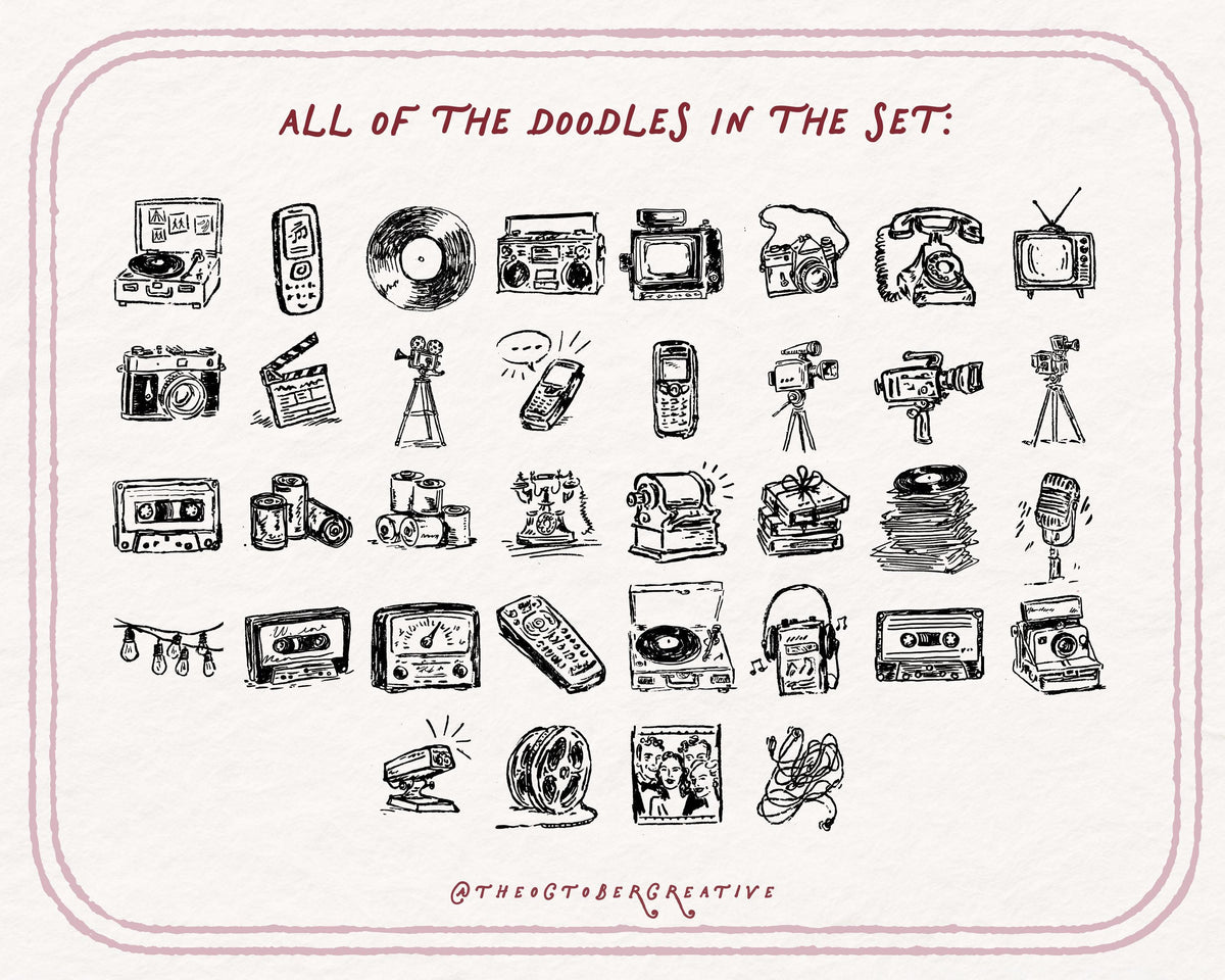 Nostalgic Tech Doodle Pack, preview 2
