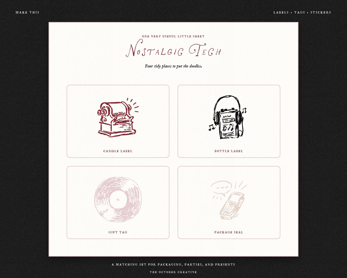 Nostalgic Tech Doodle Pack, preview 13