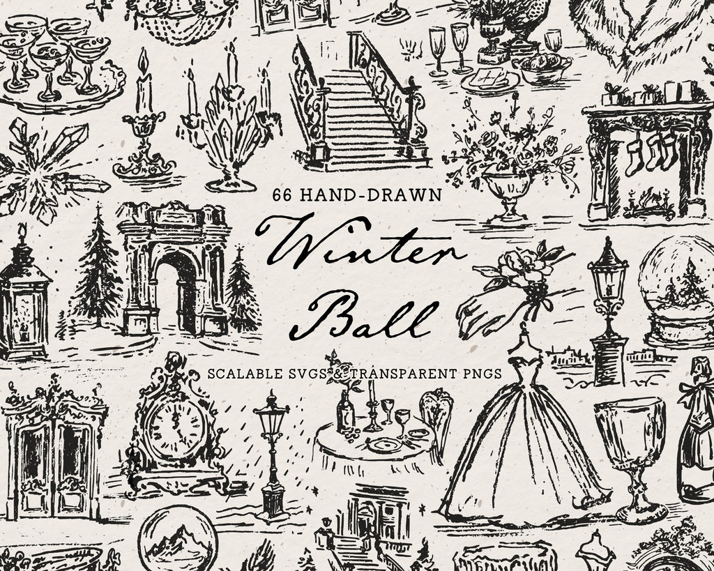 The Winter Ball Doodle Pack, preview 1