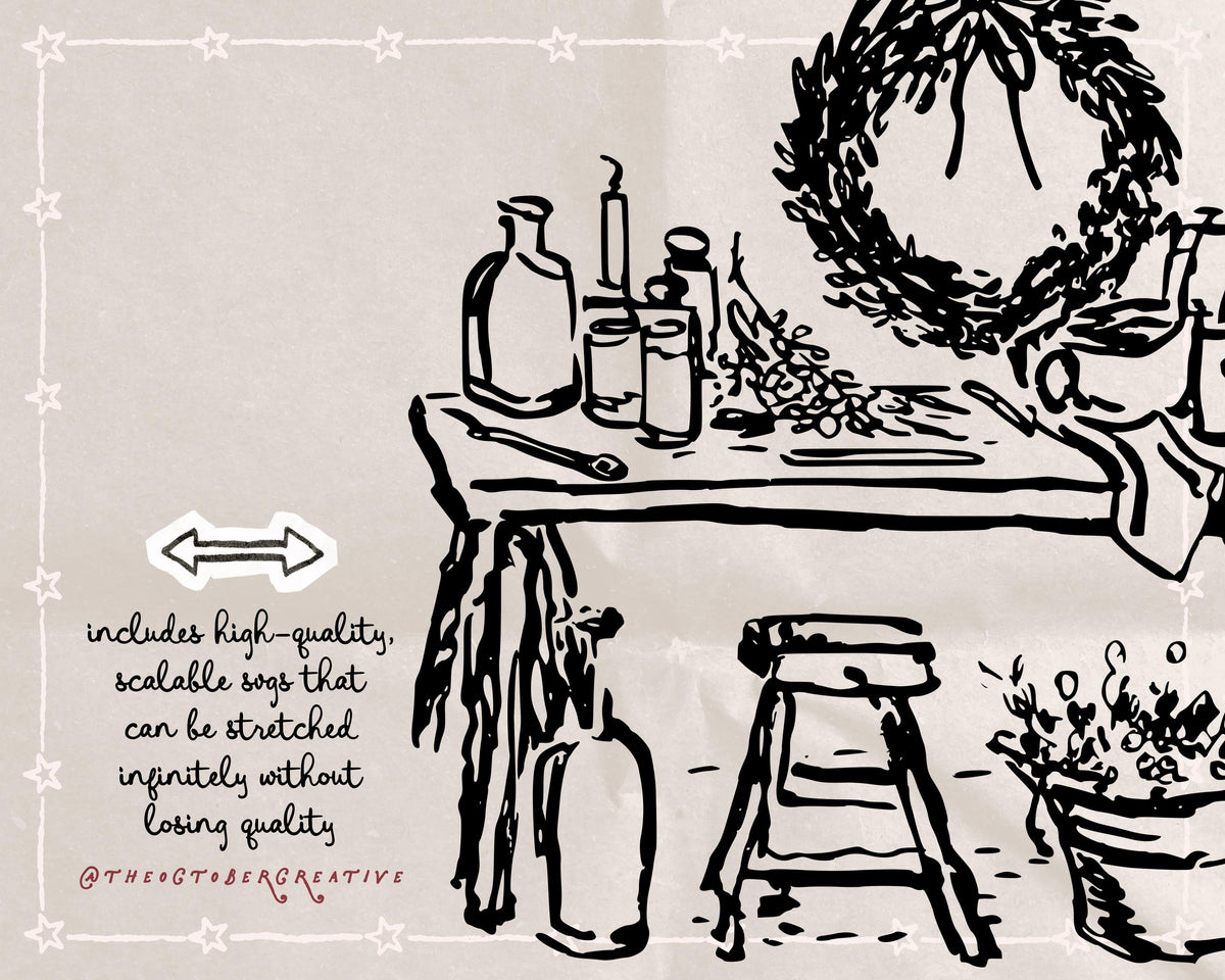 Christmas Market Doodle Pack, preview 3