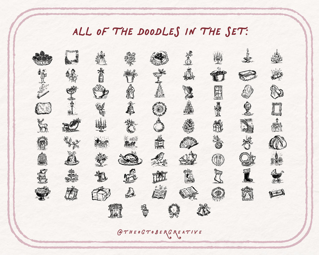 A Victorian Christmas Doodle Pack, preview 5
