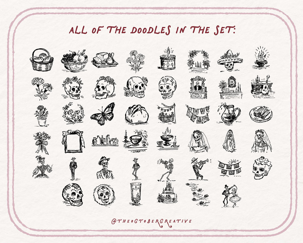 Dia de los Muertos Doodle Pack, preview 5
