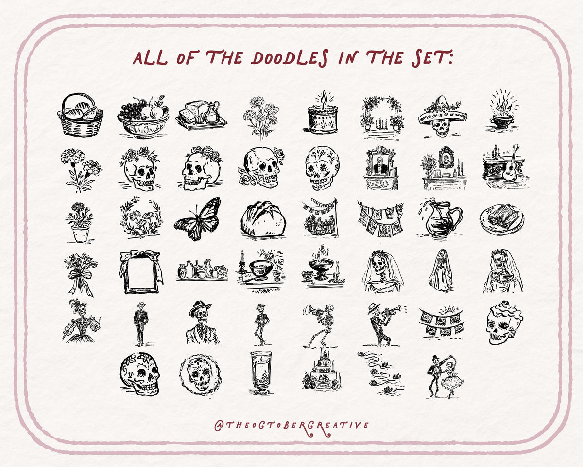 Dia de los Muertos Doodle Pack, preview 5