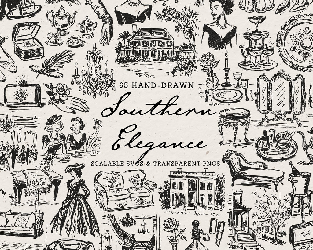Southern Elegance Doodle Pack, preview 1