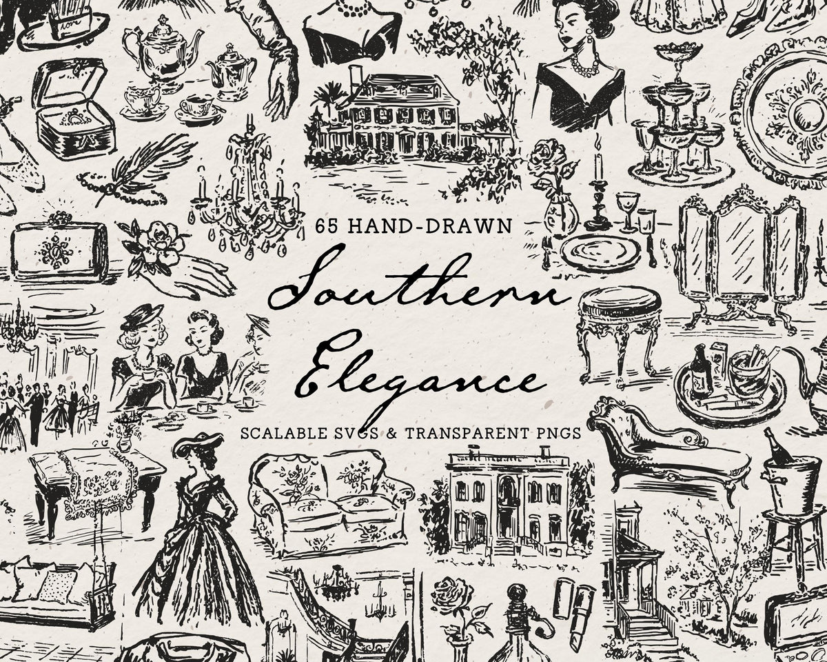 Southern Elegance Doodle Pack, preview 1