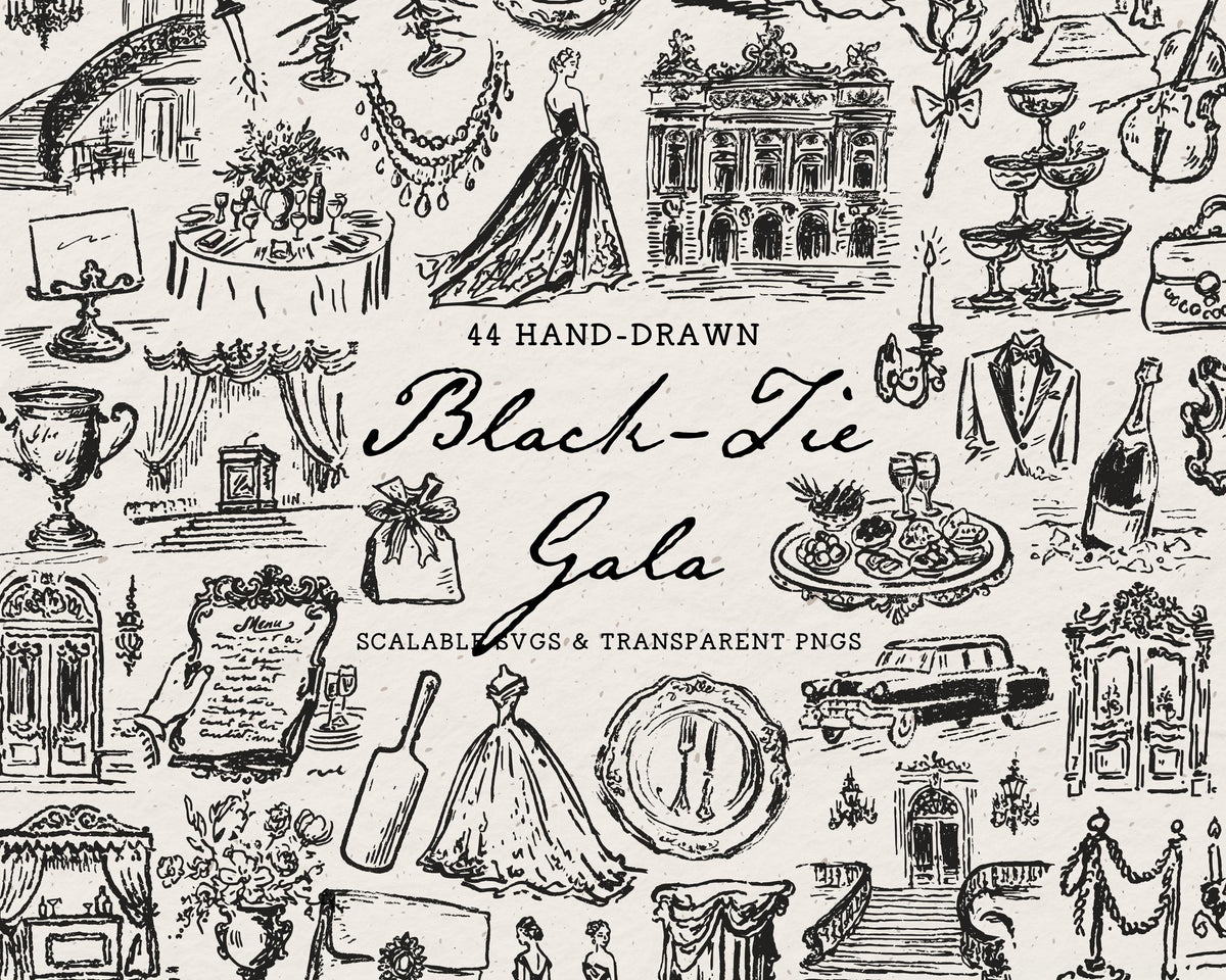 The Black-Tie Gala Doodle Pack, preview 1