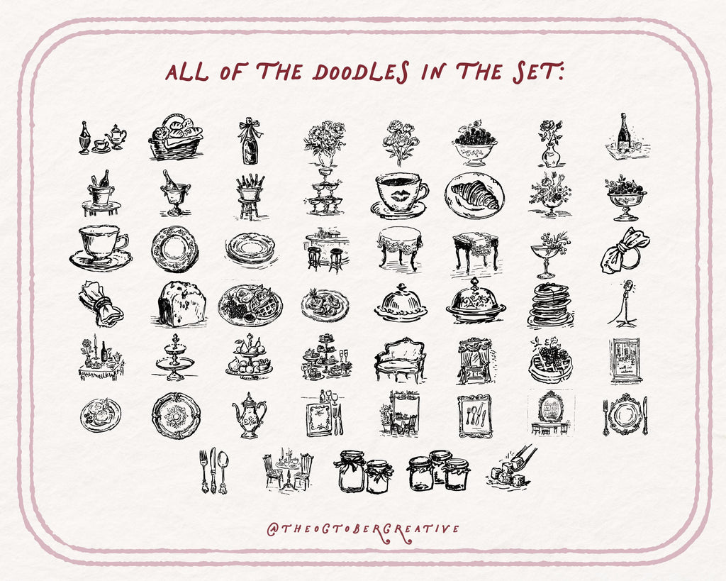 The Champagne Brunch Doodle Pack, preview 5
