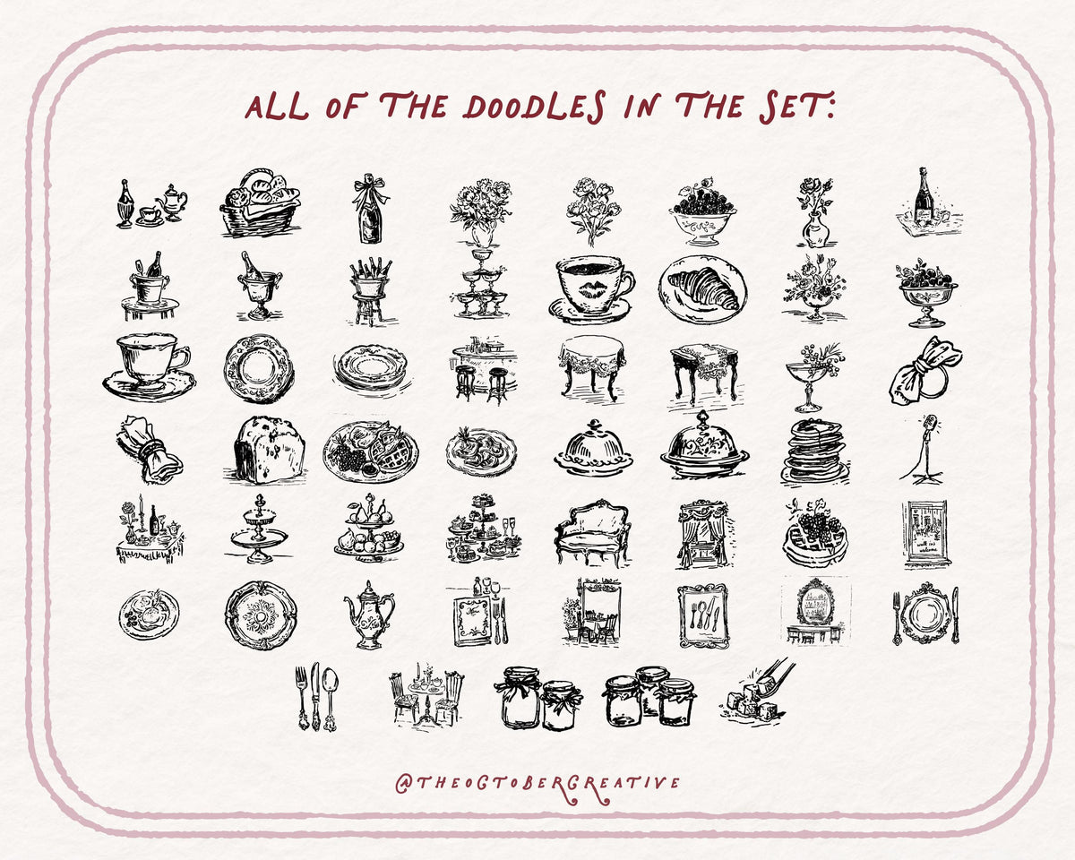 The Champagne Brunch Doodle Pack, preview 5