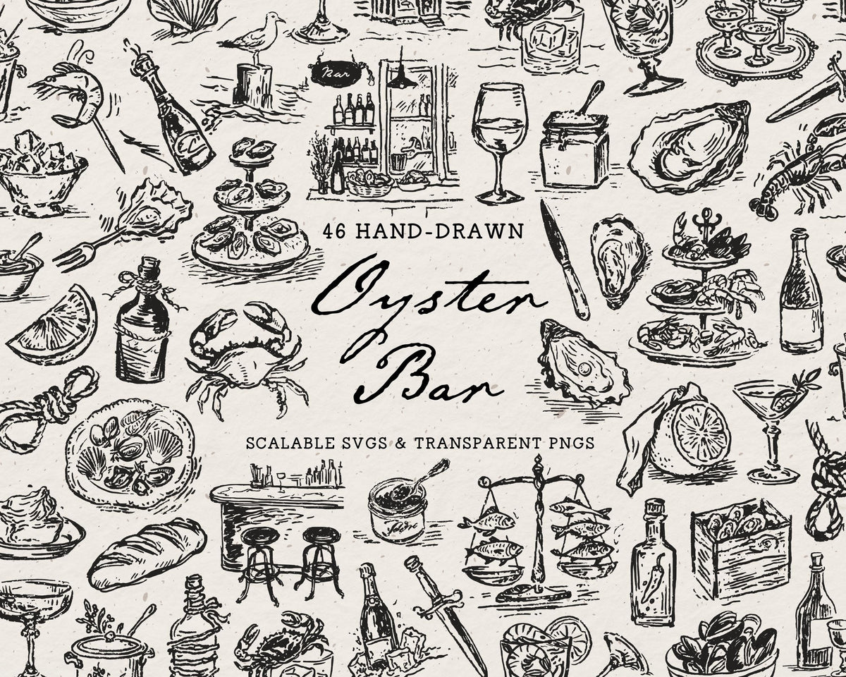 Oyster Bar Doodle Pack, preview 1
