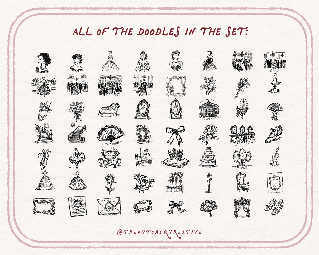 The Debutante Ball Doodle Pack, preview 5