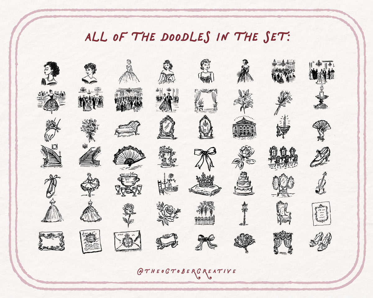 The Debutante Ball Doodle Pack, preview 5