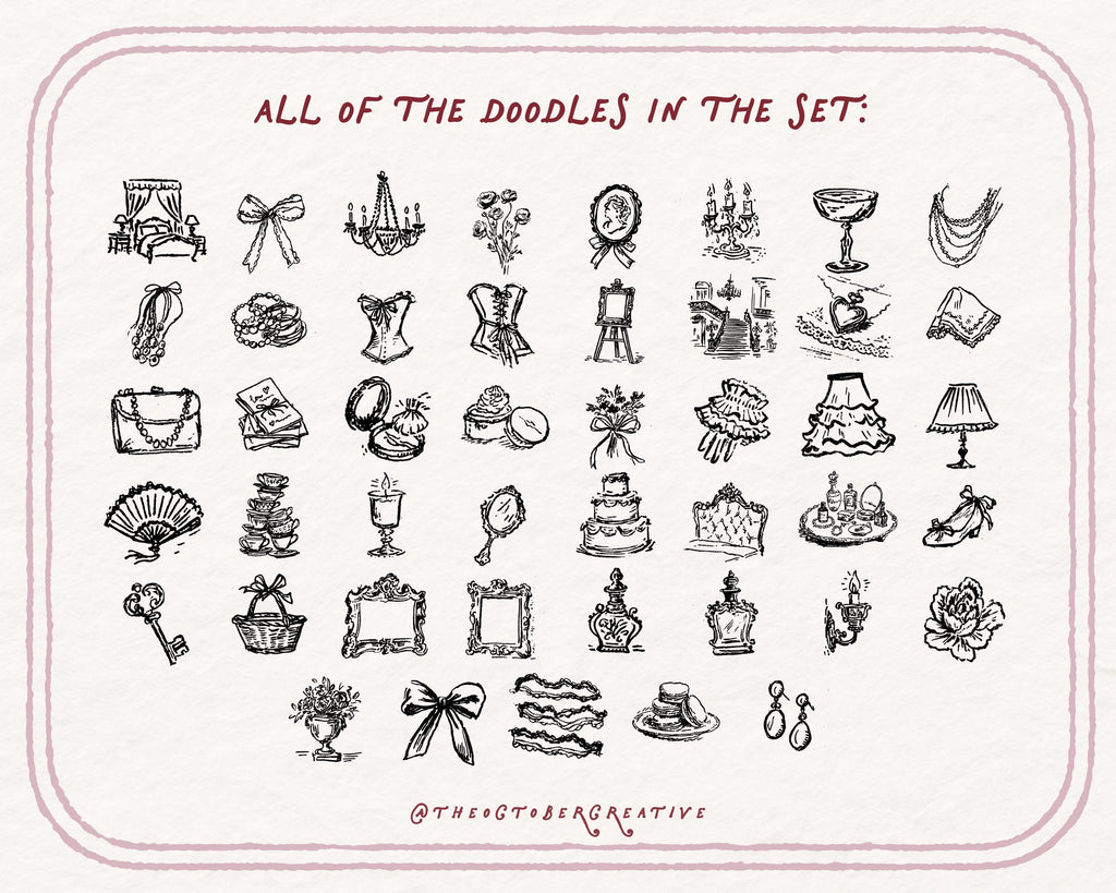 Messy Coquette Doodle Pack, preview 5