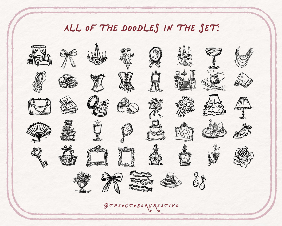 Messy Coquette Doodle Pack, preview 5