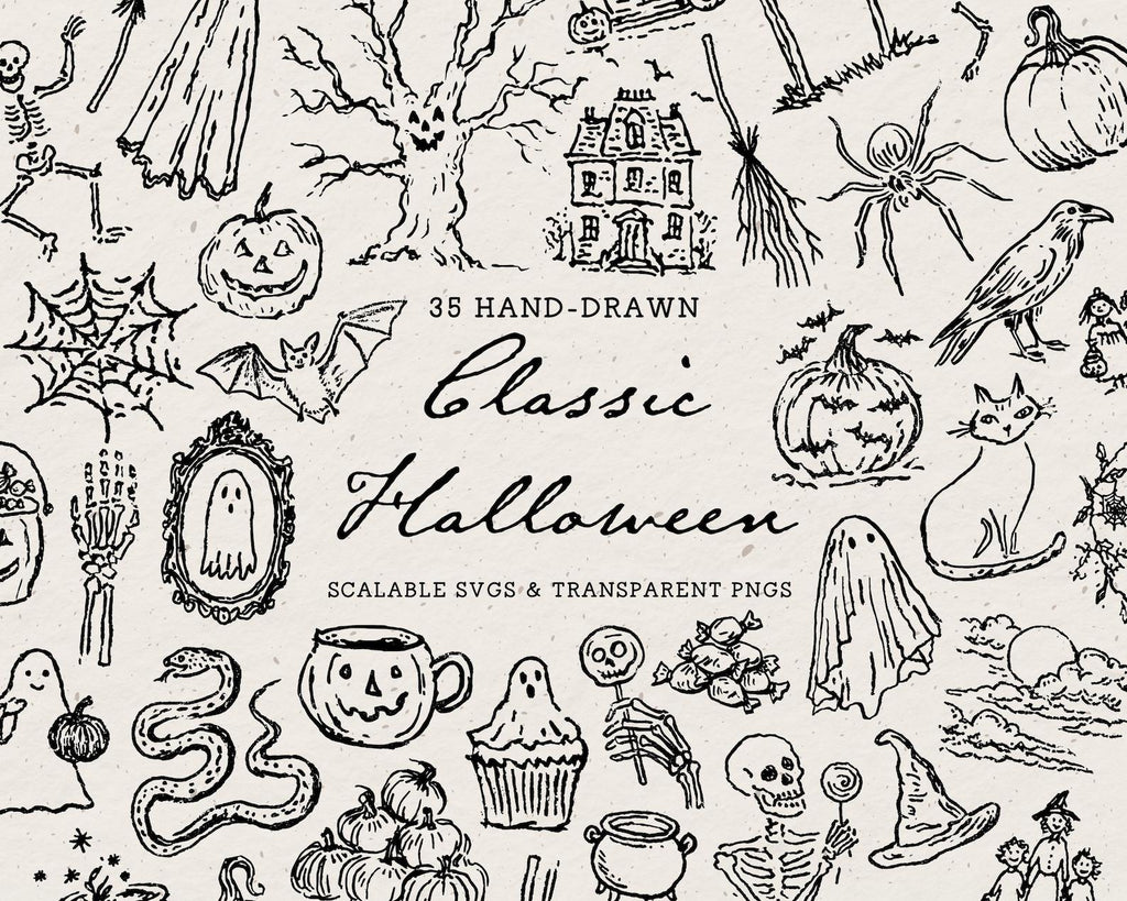 Halloween 4-Pack Doodle Bundle, preview 2