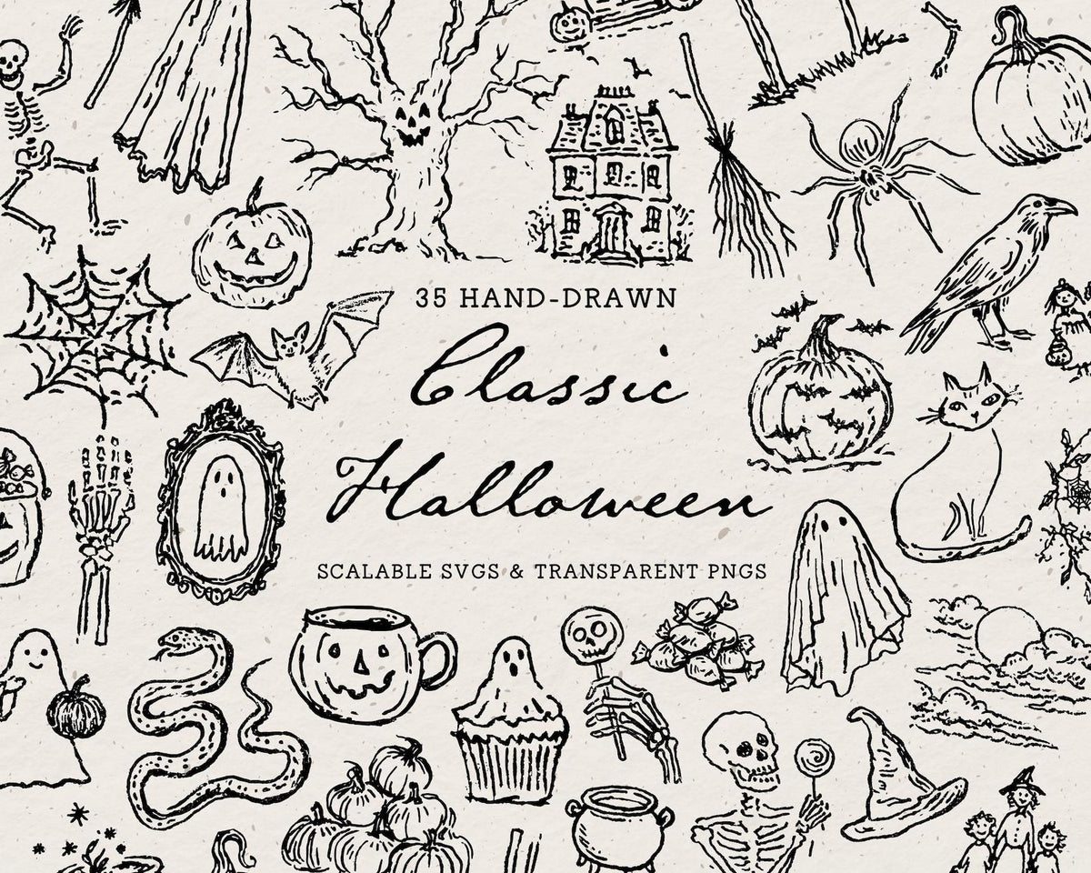 Halloween 4-Pack Doodle Bundle, preview 2
