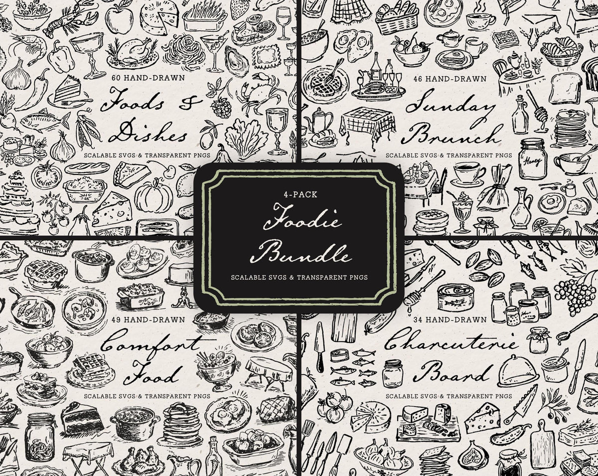 Foodie 4-Pack Doodle Bundle, preview 1