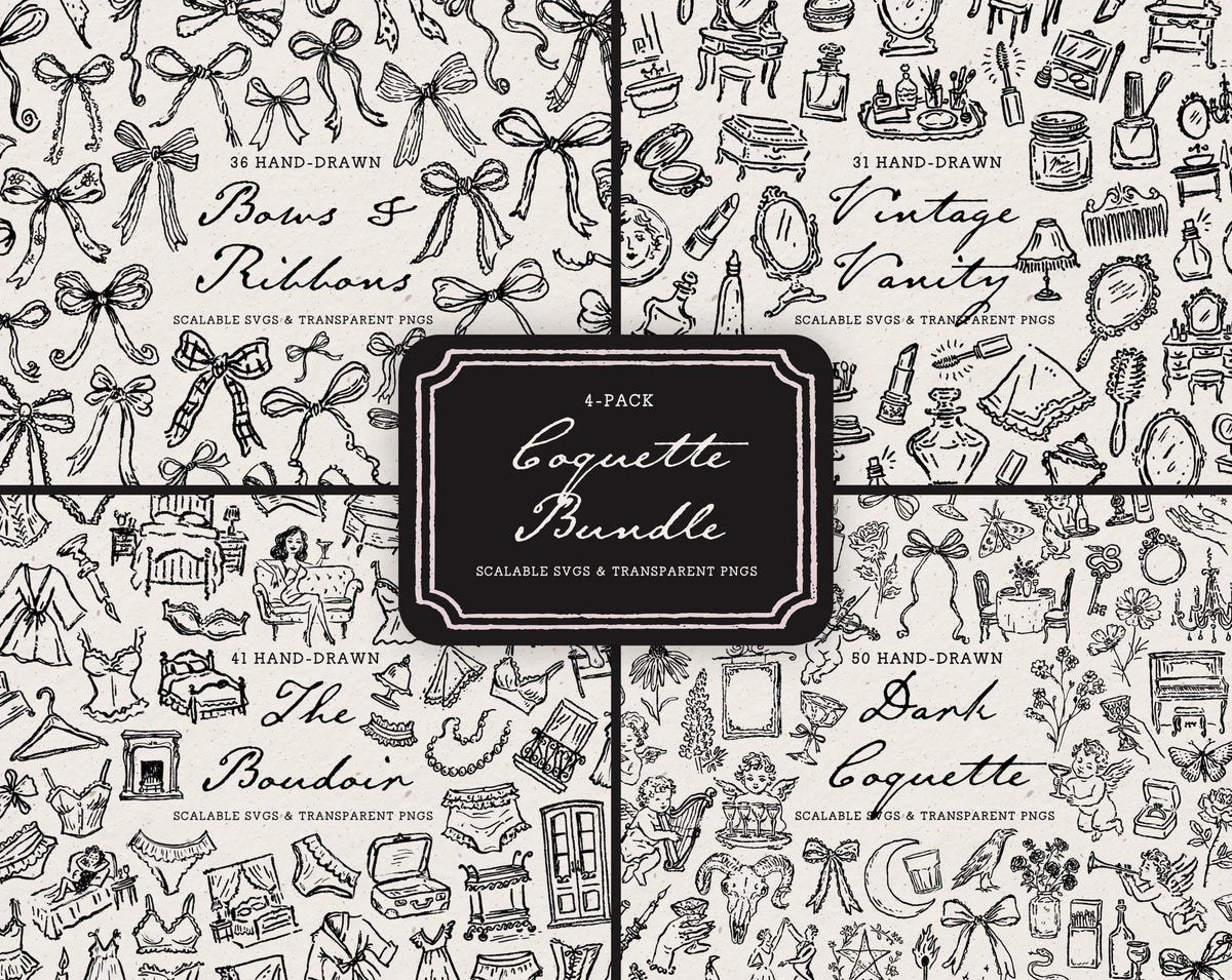 Coquette 4-Pack Doodle Bundle, preview 1