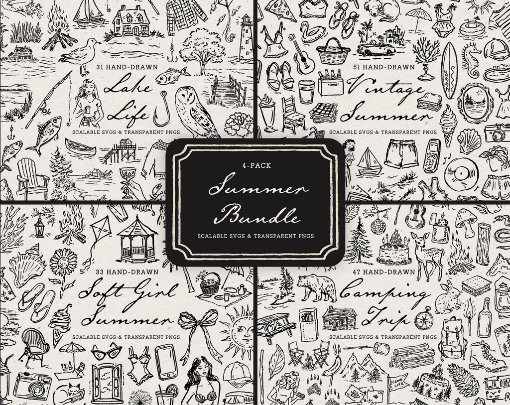 Summer 4-Pack Doodle Bundle, preview 1