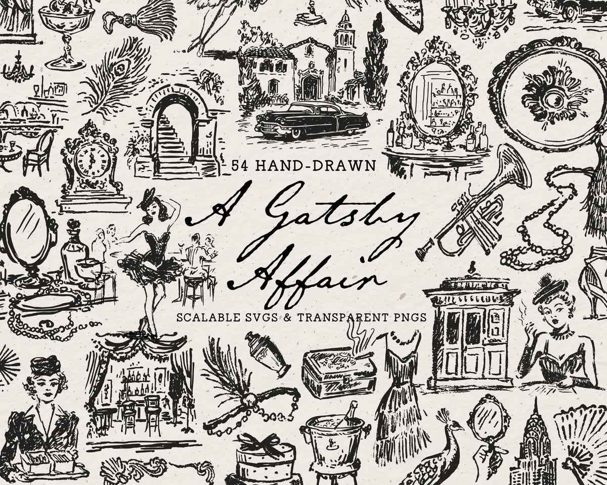 A Gatsby Affair Doodle Pack, preview 1