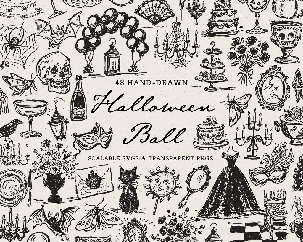 Halloween Ball Doodle Pack, preview 1