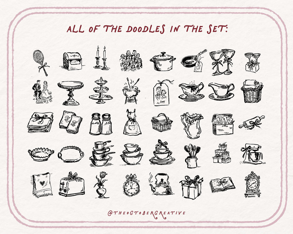 Wedding Registry Doodle Pack, preview 5