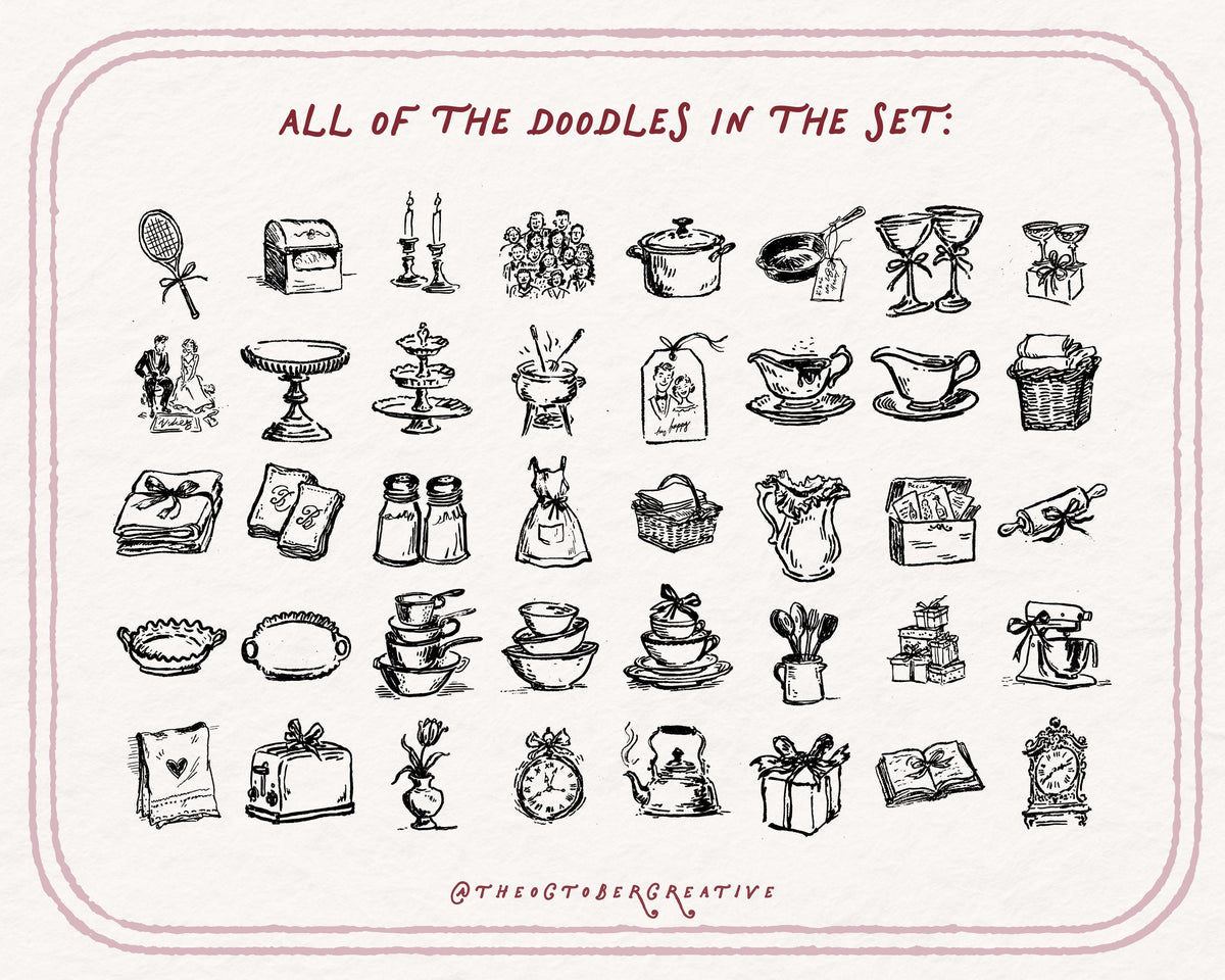 Wedding Registry Doodle Pack, preview 5