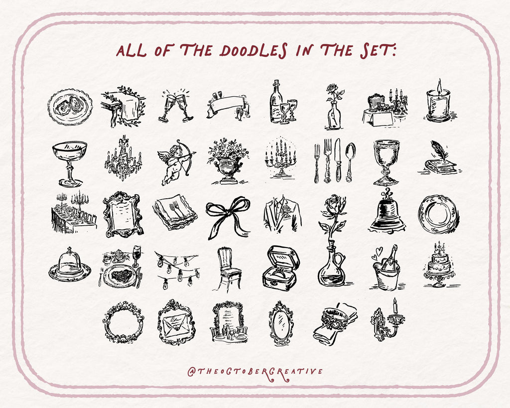 Rehearsal Dinner Doodle Pack, preview 5
