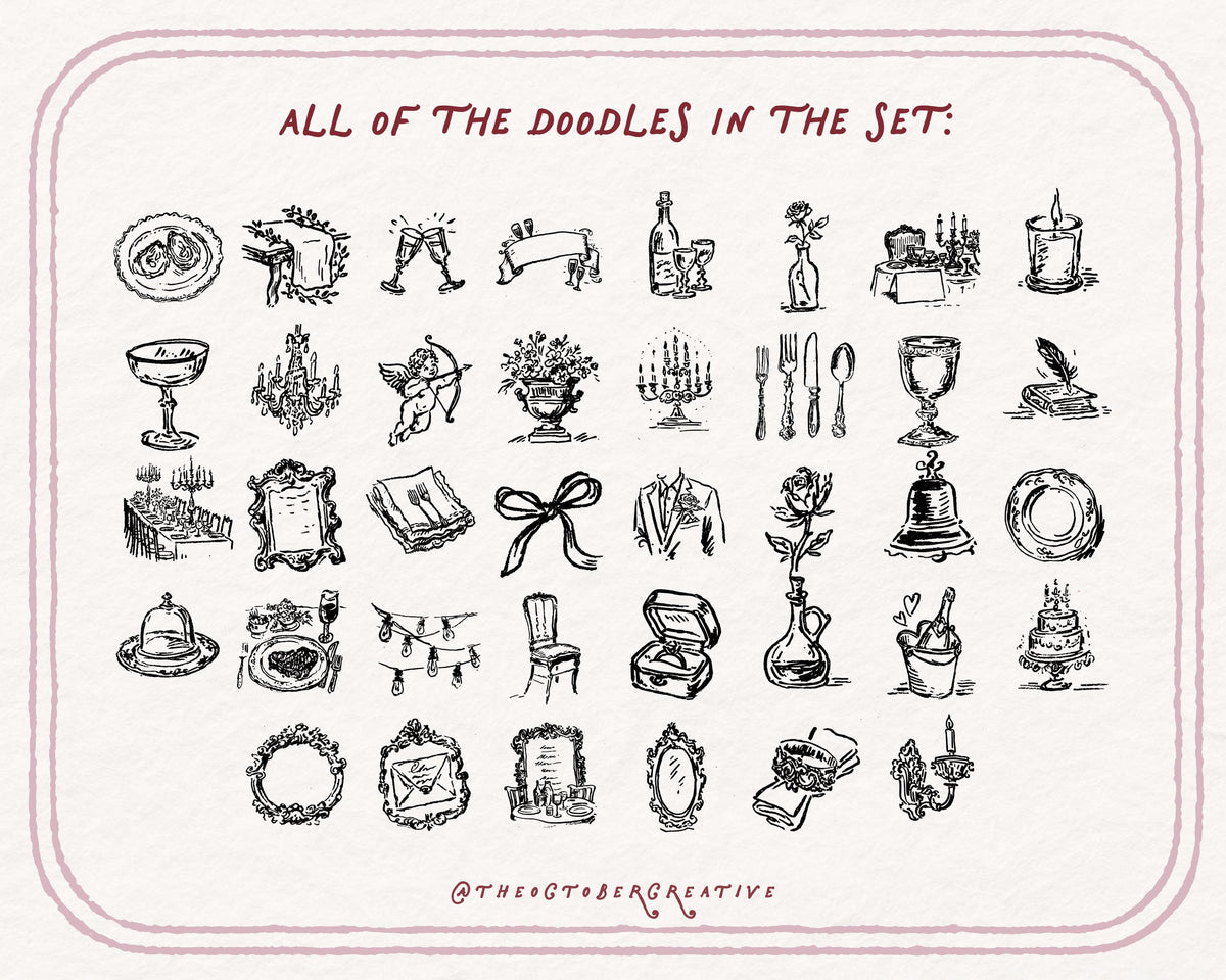 Rehearsal Dinner Doodle Pack, preview 5