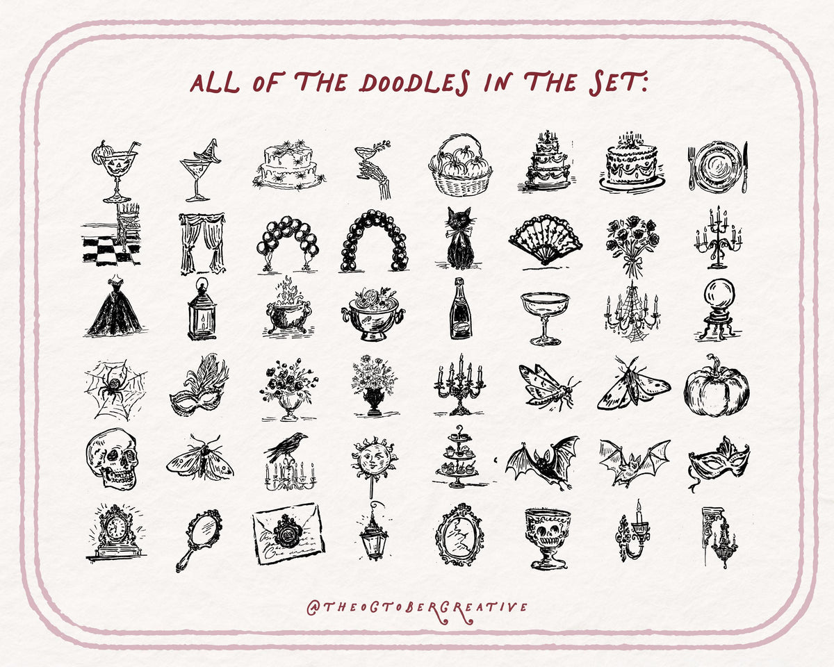 Halloween Ball Doodle Pack, preview 5