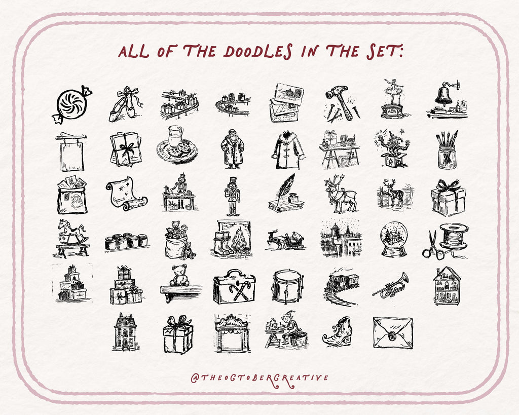 Santa's Workshop Doodle Pack, preview 5