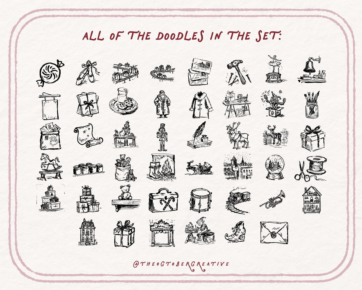 Santa's Workshop Doodle Pack, preview 5