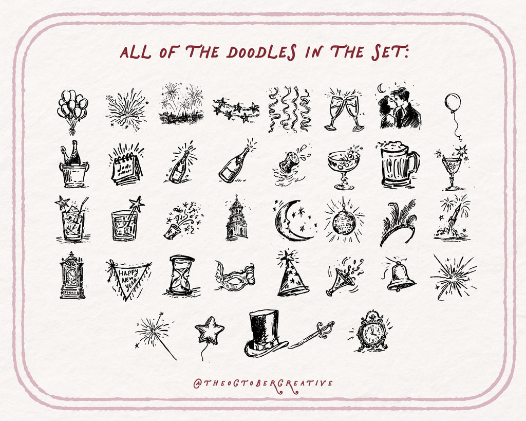 Stroke of Midnight Doodle Pack, preview 5