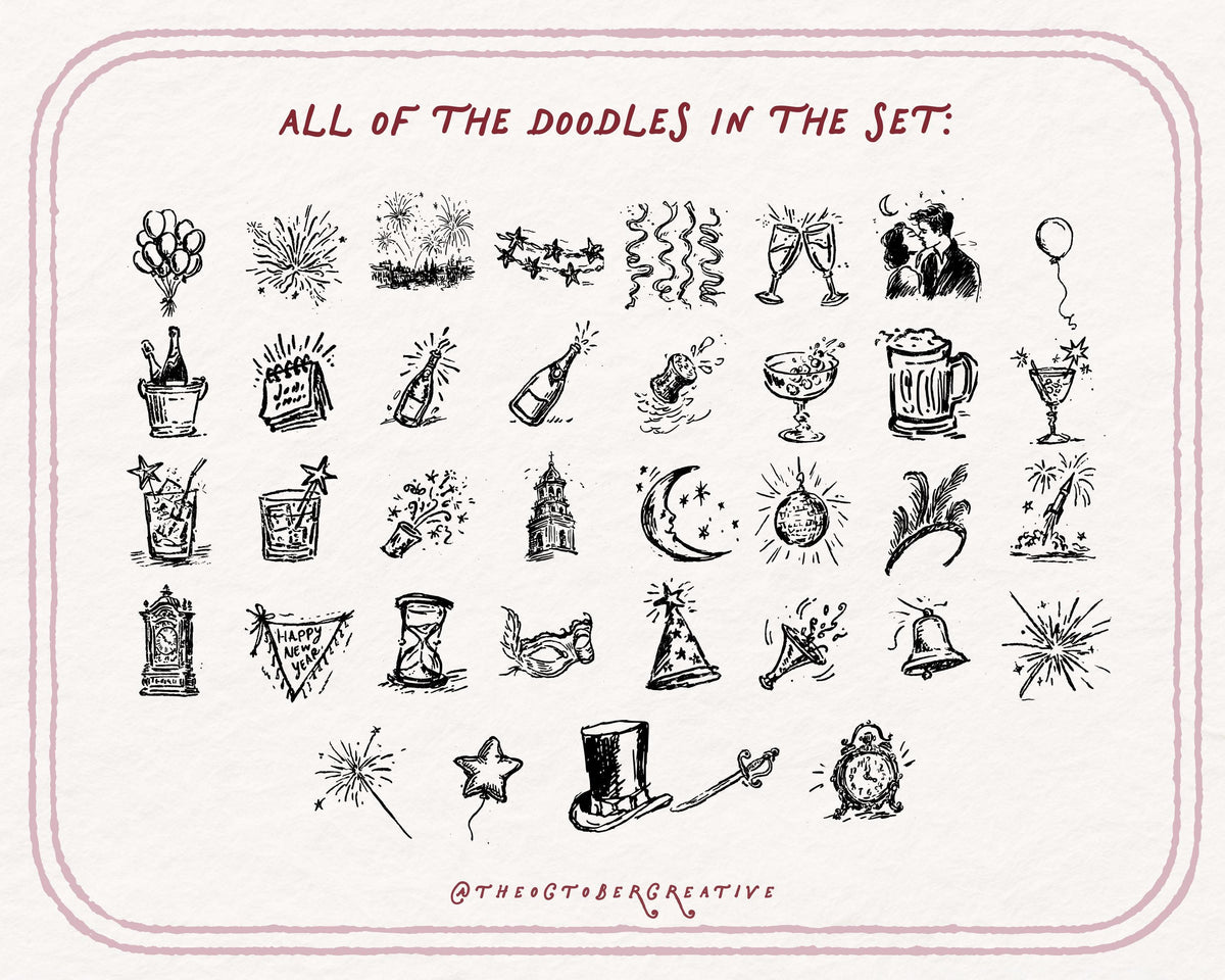 Stroke of Midnight Doodle Pack, preview 5
