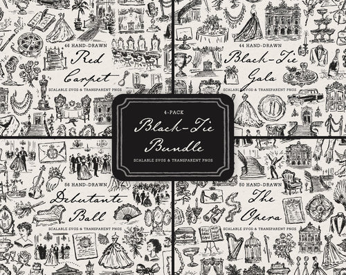 Black-Tie 4-Pack Doodle Bundle