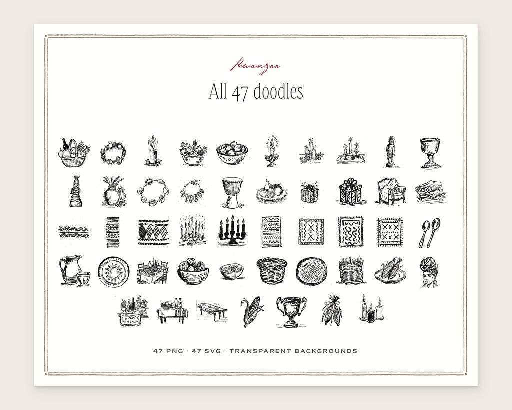 Kwanzaa Doodle Pack, everything in the set