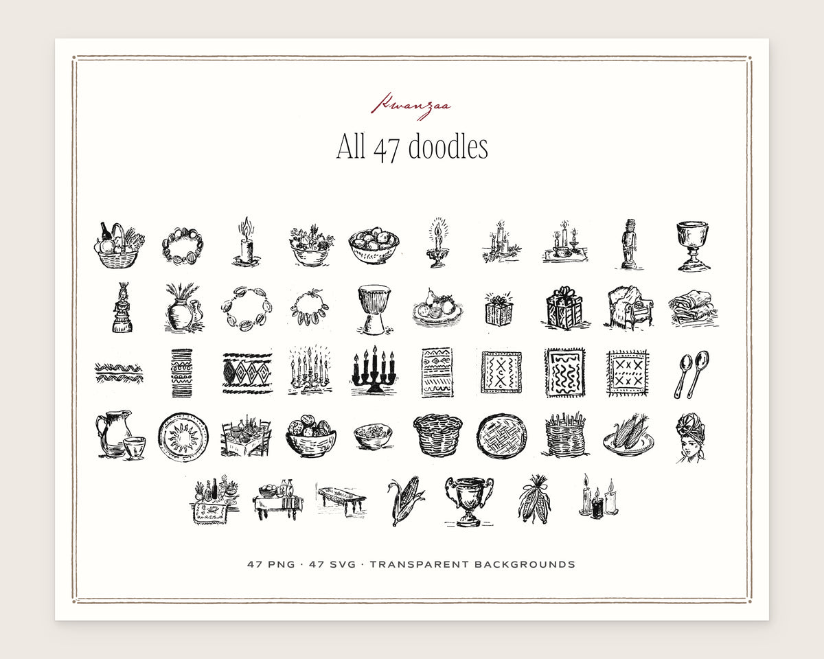 Kwanzaa Doodle Pack, everything in the set