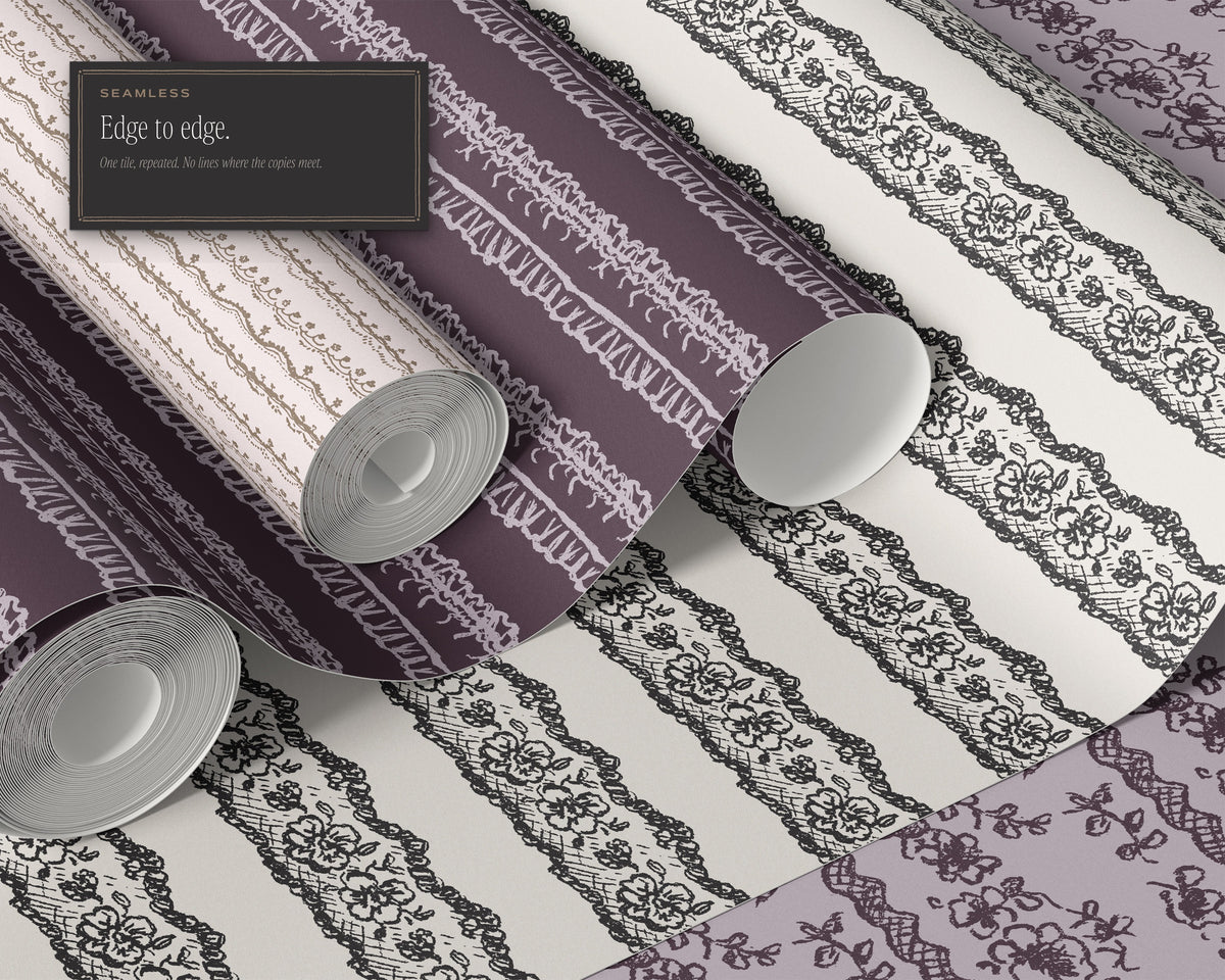 Lace & Trims Seamless Pattern Bundle, edge to edge